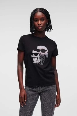 Zdjęcie produktu Karl Lagerfeld t-shirt bawełniany kolor czarny