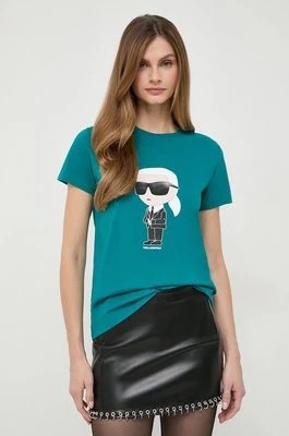 Zdjęcie produktu Karl Lagerfeld t-shirt bawełniany kolor zielony