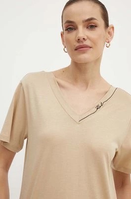 Zdjęcie produktu Karl Lagerfeld t-shirt damski kolor brązowy 245W1709