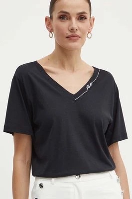 Zdjęcie produktu Karl Lagerfeld t-shirt damski kolor czarny 245W1709