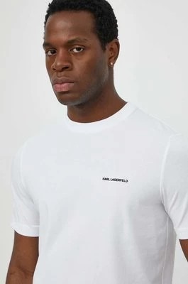 Zdjęcie produktu Karl Lagerfeld t-shirt męski kolor biały gładki