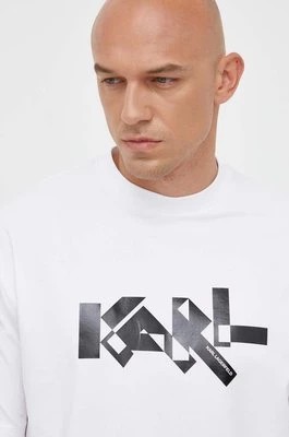 Zdjęcie produktu Karl Lagerfeld t-shirt męski kolor biały z nadrukiem