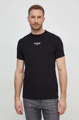 Zdjęcie produktu Karl Lagerfeld t-shirt męski kolor czarny z nadrukiem