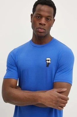 Zdjęcie produktu Karl Lagerfeld t-shirt męski kolor niebieski z aplikacją 542221.755027