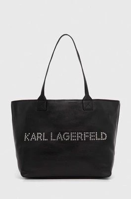 Zdjęcie produktu Karl Lagerfeld torebka skórzana kolor czarny 245W3086