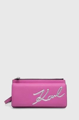 Zdjęcie produktu Karl Lagerfeld torebka skórzana kolor różowy