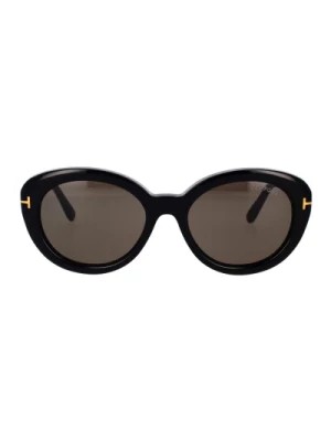 Zdjęcie produktu Klasyczne okulary przeciwsłoneczne Cat-eye w kolorze czarnym z dymionymi soczewkami Tom Ford