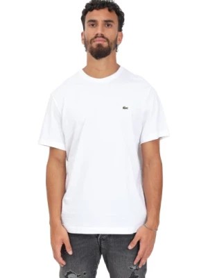 Zdjęcie produktu Klasyczny Biały T-shirt Męski z Ikonicznym Emblematem Krokodyla Lacoste