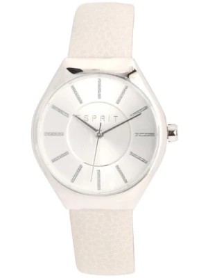 Zdjęcie produktu Klasyczny Srebrny Zegarek Analogowy z Paskiem ze Skóry Esprit