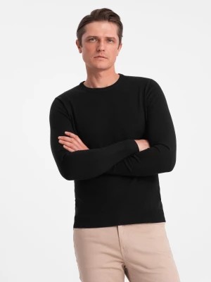 Zdjęcie produktu Klasyczny sweter męski z okrągłym dekoltem - czarny V2 OM-SWBS-0106
 -                                    XXL