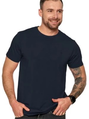 Zdjęcie produktu Klasyczny T-shirt męski idealny do casualowych stylizacji - granatowy Moraj