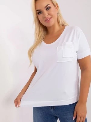 Zdjęcie produktu Kobaltowa bawełniana bluzka damska plus size RELEVANCE