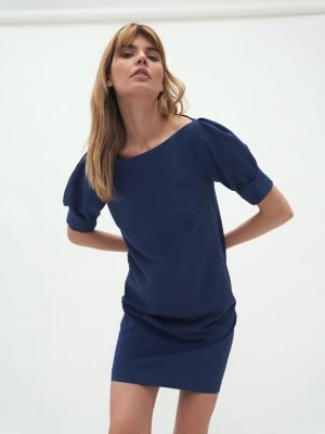 Zdjęcie produktu Kobaltowa sukienka z bufiastymi rękawami Merg