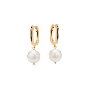 Zdjęcie produktu Kolczyki srebrne pozłacane z perłami - Pearls Pearls - Biżuteria YES