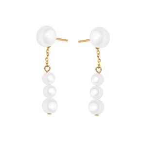 Zdjęcie produktu Kolczyki srebrne pozłacane z perłami - Pearls Pearls - Biżuteria YES
