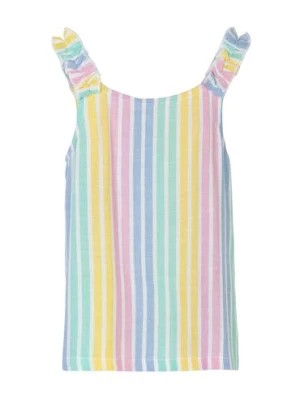 Zdjęcie produktu Kolorowa koszulka na ramiączkach w paski dla dziewczynki Minoti