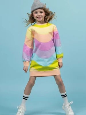 Zdjęcie produktu Kolorowa sukienka dziewczeca z dzianiny dresowej - 5.10.15.