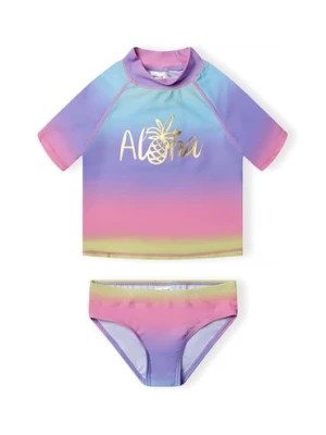 Zdjęcie produktu Kolorowy strój kąpielowy dziewczęcy- koszulka i majtki z filtrem UV Minoti