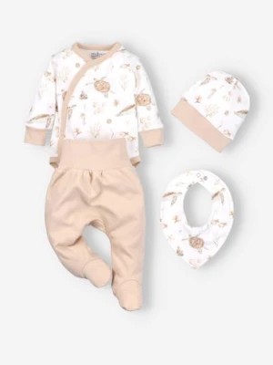 Zdjęcie produktu Komplet niemowlęcy : body, półśpiochy, czapka, apaszka NINI