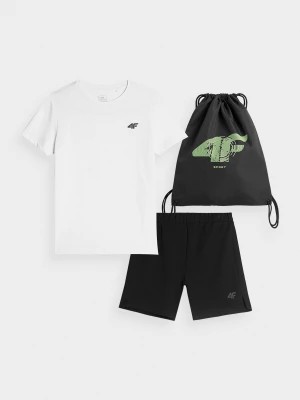 Zdjęcie produktu Komplet sportowy szybkoschnący na WF (koszulka+spodenki+worek) chłopięcy 4F JUNIOR