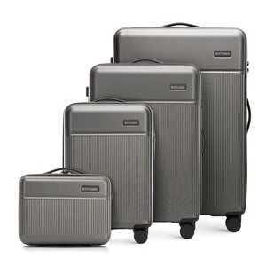 Zdjęcie produktu Komplet walizek z ABS-u z pionowymi paskami szary Wittchen