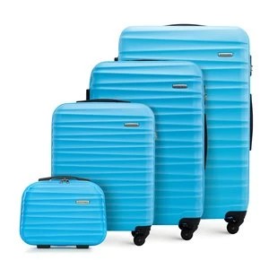 Zdjęcie produktu Komplet walizek z ABS-u z żebrowaniem niebieski Wittchen