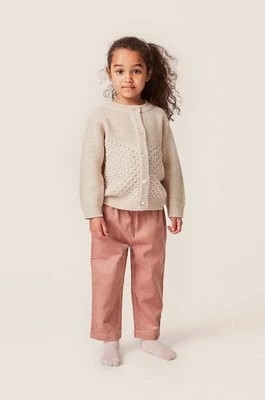 Zdjęcie produktu Konges Sløjd spodnie bawełniane dziecięce kolor beżowy gładkie