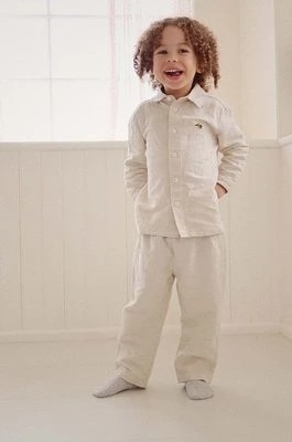 Zdjęcie produktu Konges Sløjd spodnie lniane dziecięce kolor szary gładkie