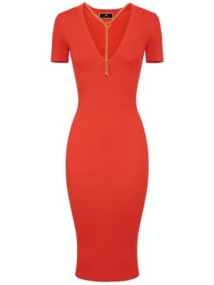 Zdjęcie produktu Koralowe czerwone sukienki dla kobiet Elisabetta Franchi