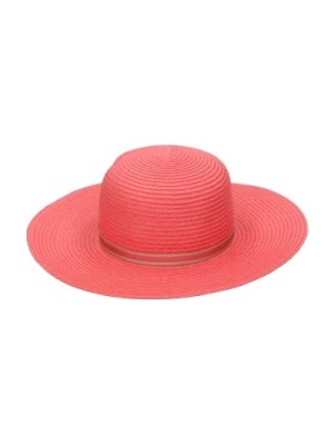 Zdjęcie produktu Koralowy słomkowy kapelusz z wstążką Borsalino