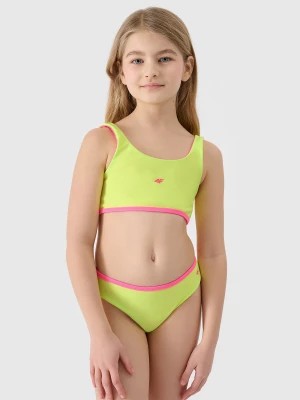 Zdjęcie produktu Kostium kąpielowy dwustronny dziewczęcy - zielony/różowy 4F JUNIOR
