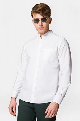 Zdjęcie produktu Koszula Biała Bawełniana ze Stójką Rachel 3 Lancerto