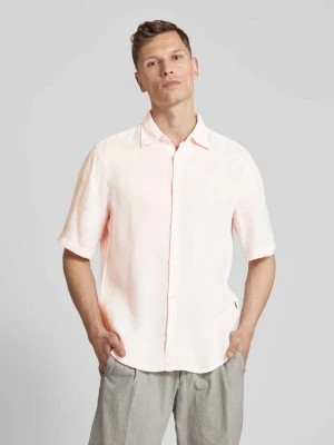 Zdjęcie produktu Koszula lniana o kroju regular fit z rękawem o dł. 1/2 model ‘Rash’ Boss Orange