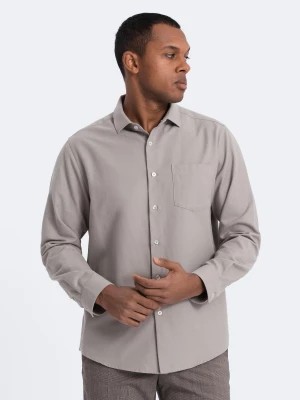 Zdjęcie produktu Koszula męska z kieszenią REGULAR FIT - szara V1 OM-SHCS-0148
 -                                    M