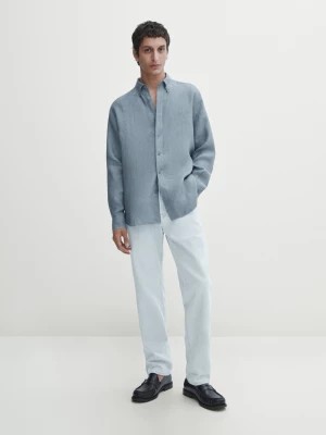 Zdjęcie produktu Koszula O Kroju Regular Fit Ze 100% Lnu - Niebieski - - Massimo Dutti - Mężczyzna