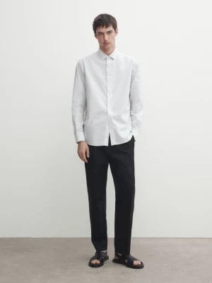 Zdjęcie produktu Koszula O Regular Fit W Paski - Biały - - Massimo Dutti - Mężczyzna