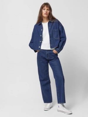 Zdjęcie produktu Koszula oversize jeansowa damska - granatowa OUTHORN