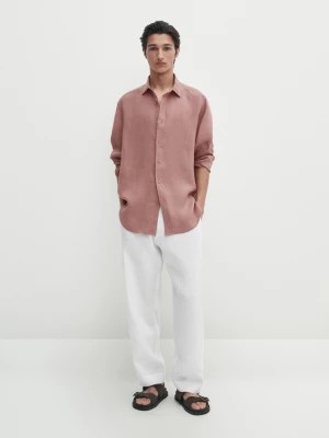 Zdjęcie produktu Koszula Regular Fit Ze 100% Lnu - Malinowy - - Massimo Dutti - Mężczyzna