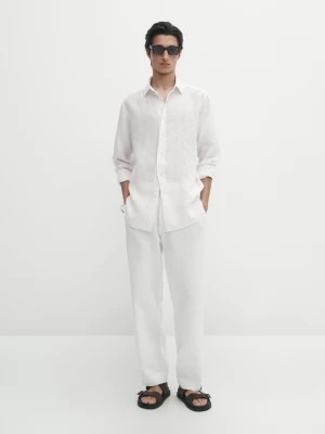 Zdjęcie produktu Koszula Slim Ze 100% Lnu - Surowy - - Massimo Dutti - Mężczyzna
