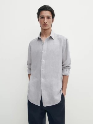 Zdjęcie produktu Koszula Slim Ze 100% Lnu - Szary - - Massimo Dutti - Mężczyzna