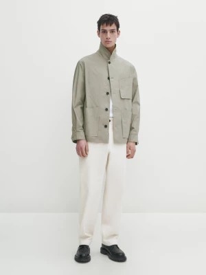 Zdjęcie produktu Koszula Wierzchnia Ze 100% Bawełny – Studio - Popielaty - - Massimo Dutti - Mężczyzna