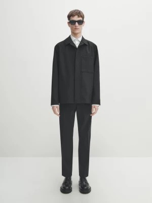 Zdjęcie produktu Koszula Wierzchnia Ze 100% Wełny - Czarny - - Massimo Dutti - Mężczyzna