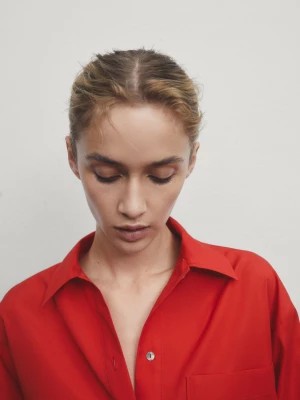 Zdjęcie produktu Koszula Z Kołnierzykiem Polo - Czerwony - - Massimo Dutti - Kobieta