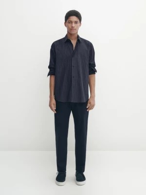 Zdjęcie produktu Koszula Ze 100% Bawełny − Studio - Granatowy - - Massimo Dutti - Mężczyzna