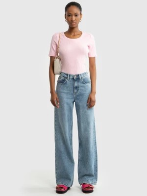 Zdjęcie produktu Koszulka damska o kroju slim w prążki różowa Astera 600 BIG STAR