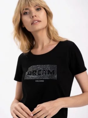 Zdjęcie produktu Koszulka damska ze świecącymi dżetami T-ZARI Volcano