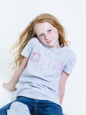 Zdjęcie produktu Koszulka dziewczęca z holograficznym nadrukiem Emmili 901 BIG STAR