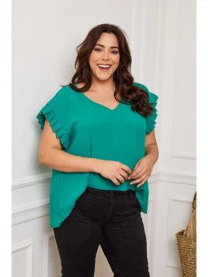 Zdjęcie produktu Plus Size Company Koszulka "Eglantine" w kolorze zielonym rozmiar: 38