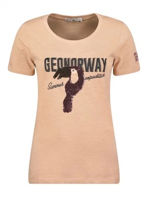 Zdjęcie produktu Geographical Norway Koszulka "Jeverything" w kolorze beżowym rozmiar: XL