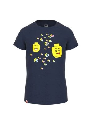 Zdjęcie produktu Koszulka LEGO® z nadrukiem minifigurek i serc - granatowy
